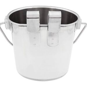 Flat Sided Pail with Dual Hooks, Snugly Fit On Dog, Cat